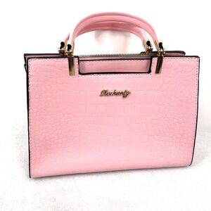 Danboaly Crocodile Embossed Pink Purse Faux Leather Handbag Crossbody Strap